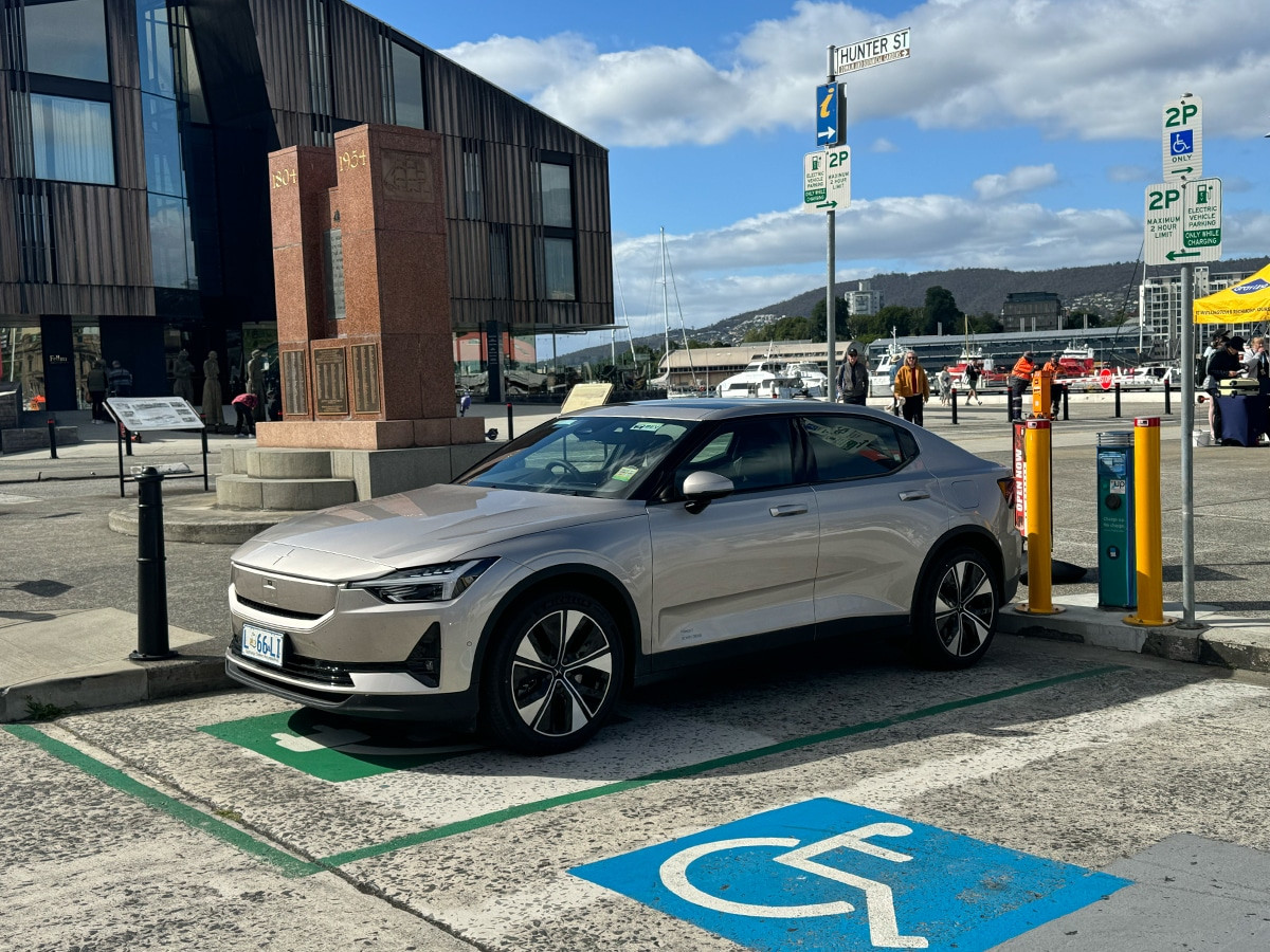 Charging the Polestar 2 in Hobart