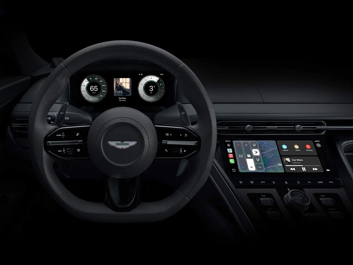 Mô phỏng trải nghiệm CarPlay sắp ra mắt trong 2024 trên một số mẫu Aston Martin | Hình ảnh: Aston Martin/Apple
