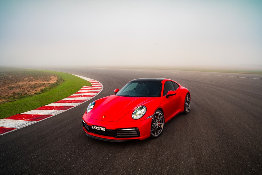 Porsche 911 roadster on track