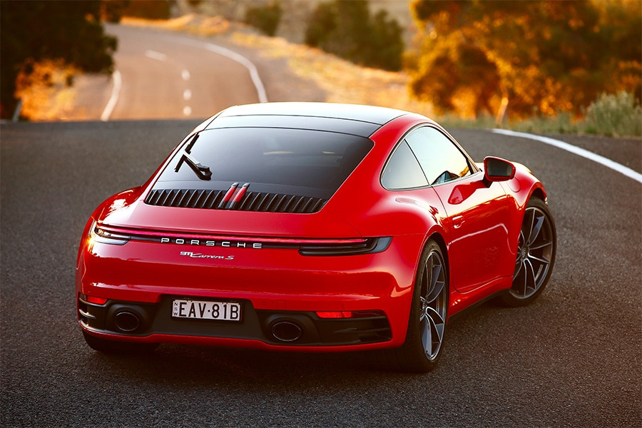 Rear angled Porsche 911 roadster